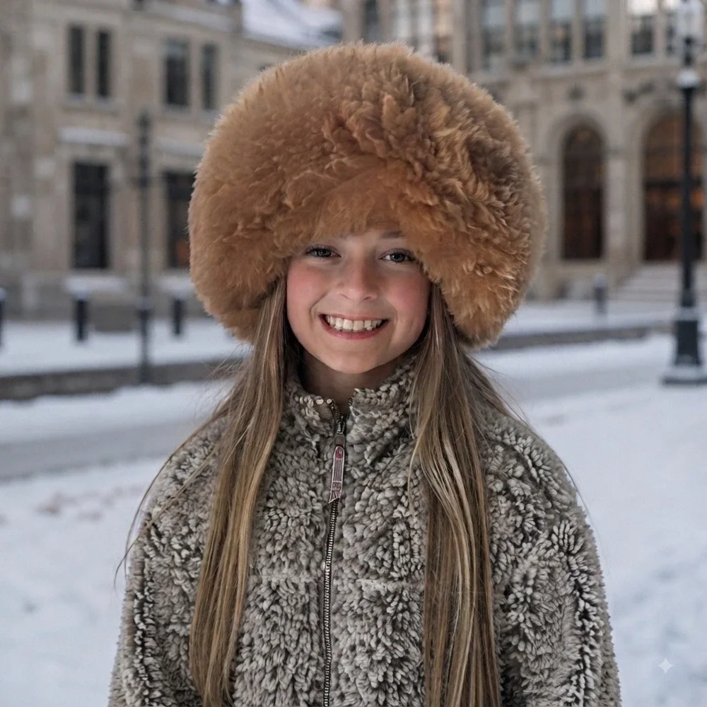 Handcrafted Alpaca Fur Cossack Hat Camel Women & Girls Winter Peruvian Soul Luxe